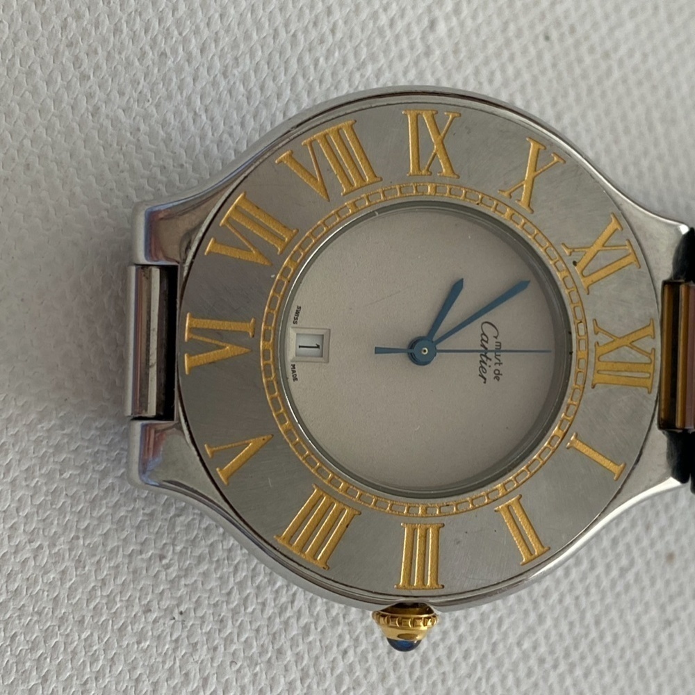 Must de Cartier 21 Stainless Steel Gold Watch - Picture 9 of 10